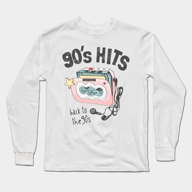 Mixing Memories: 90's Hits Revival Long Sleeve T-Shirt by Linna-Rose